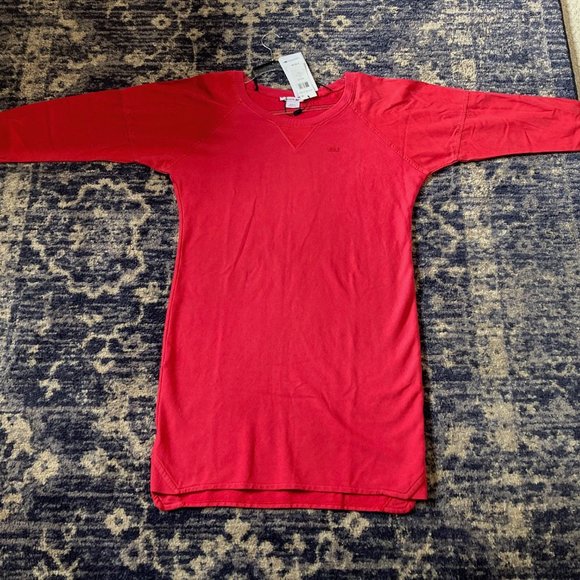 Lacoste Alligator Long Sleeve Red T-Shirt Dress - Size 42 EU/10 USA - New w/Tags - Picture 4 of 13